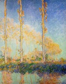  trees Art Painting - Three Poplar Trees in the Autumn Claude Monet